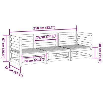 3-delige Loungeset massief douglas vurenhout