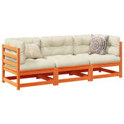 Loungeset 3-delig massief grenenhout wasbruin
