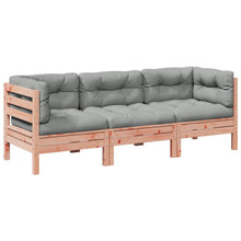 3-delige Loungeset met kussens massief douglas vurenhout