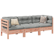 Loungeset 3-delig massief douglas vurenhout grijs