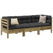 Loungeset 3-delig geïmpregneerd grenenhout