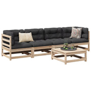 Loungeset 5-delig massief grenenhout
