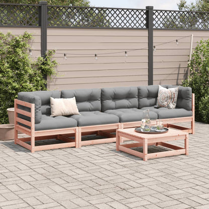 5-delige Loungeset met kussens massief douglas vurenhout