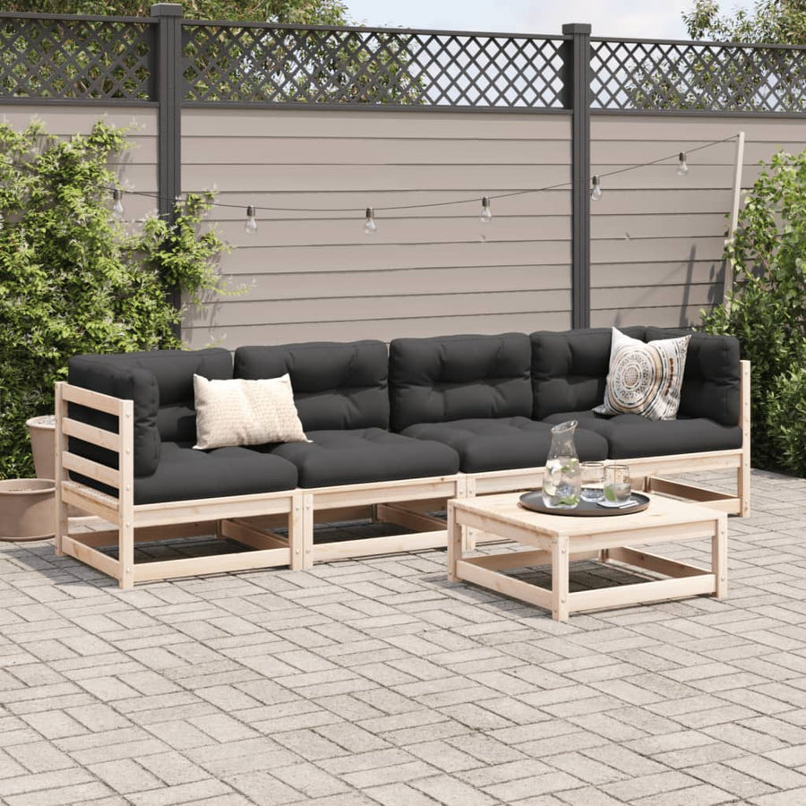 5-delige Loungeset massief grenenhout