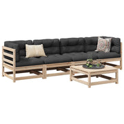 5-piece Solid Pine Wood Lounge Set