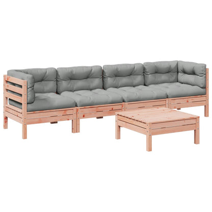 5-delige Loungeset met kussens massief douglas vurenhout