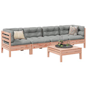 Loungeset 5-delig massief douglas vurenhout grijs