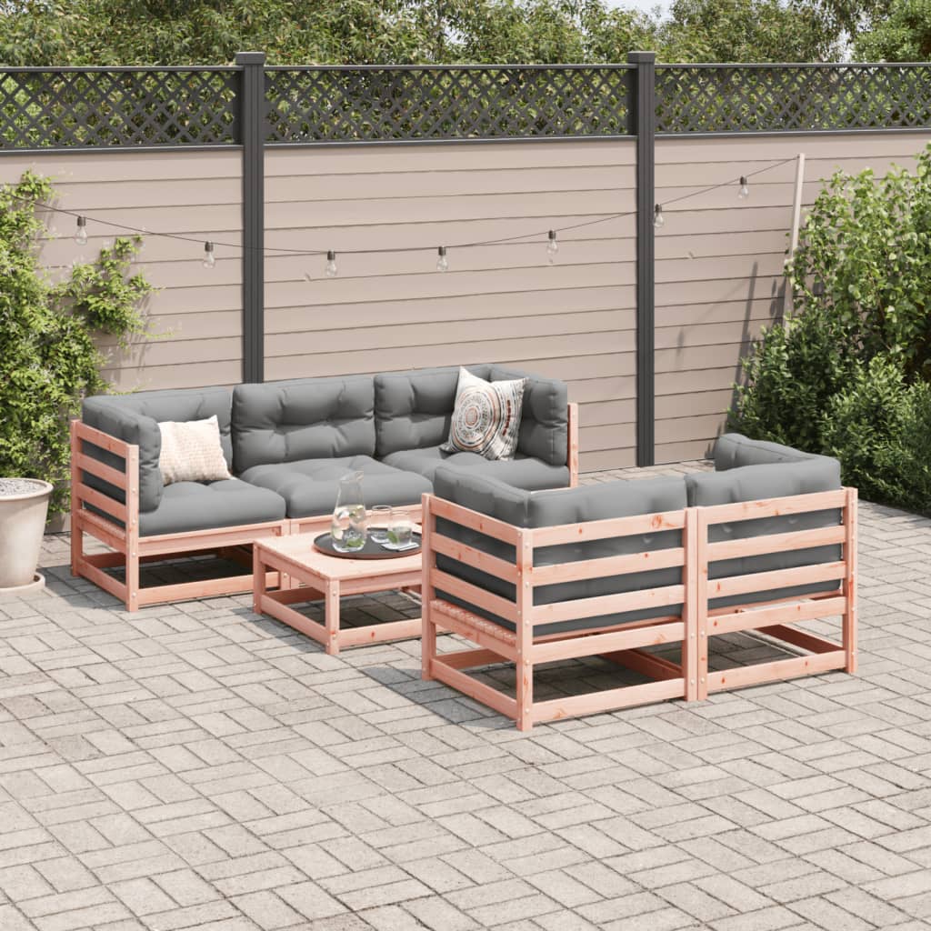 6-delige Loungeset massief douglas vurenhout