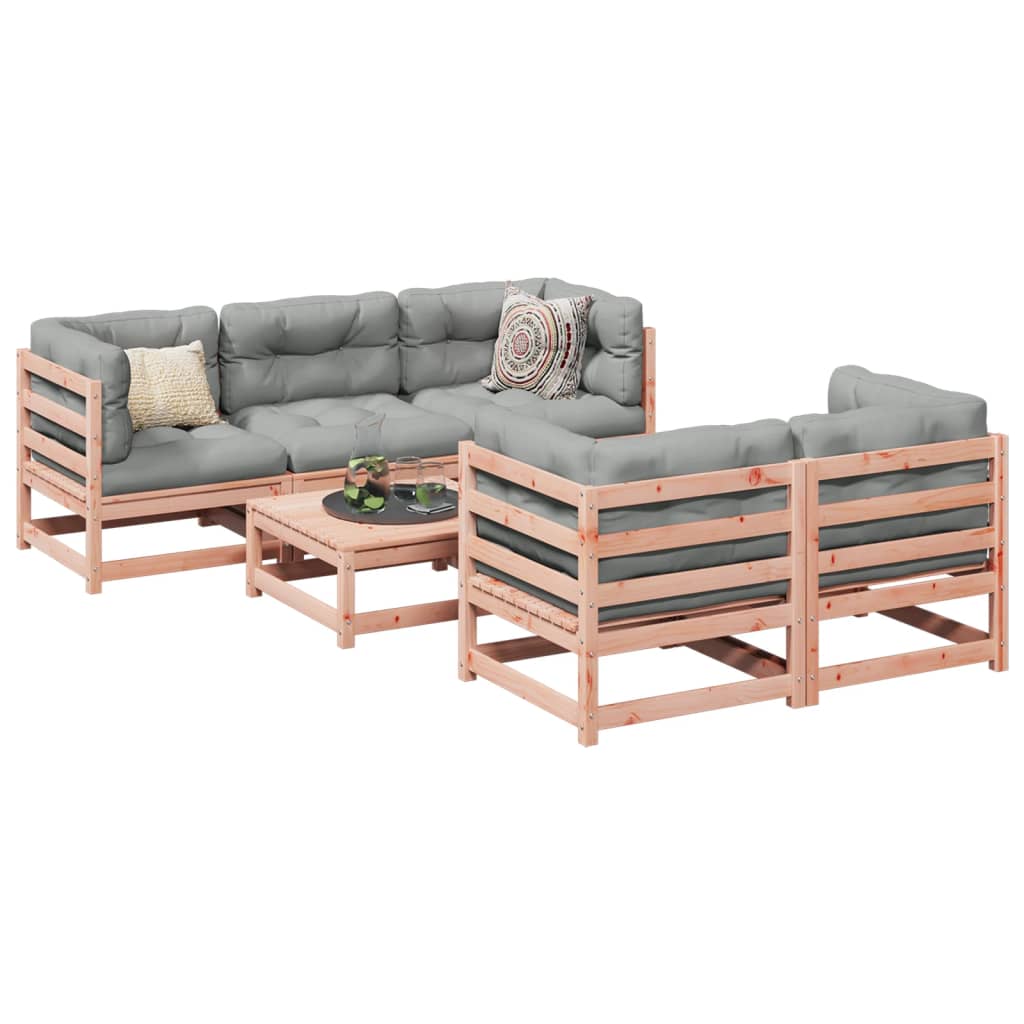 6-delige Loungeset massief douglas vurenhout