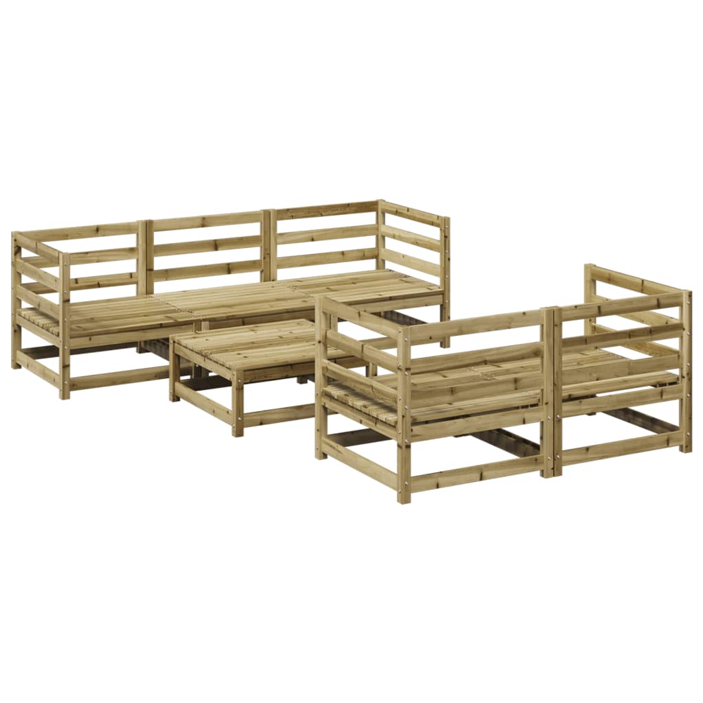 6-delige Loungeset geïmpregneerd grenenhout
