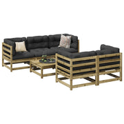 Loungeset 6-delig geïmpregneerd grenenhout
