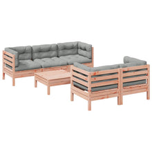 6-delige Loungeset met kussens massief douglas vurenhout