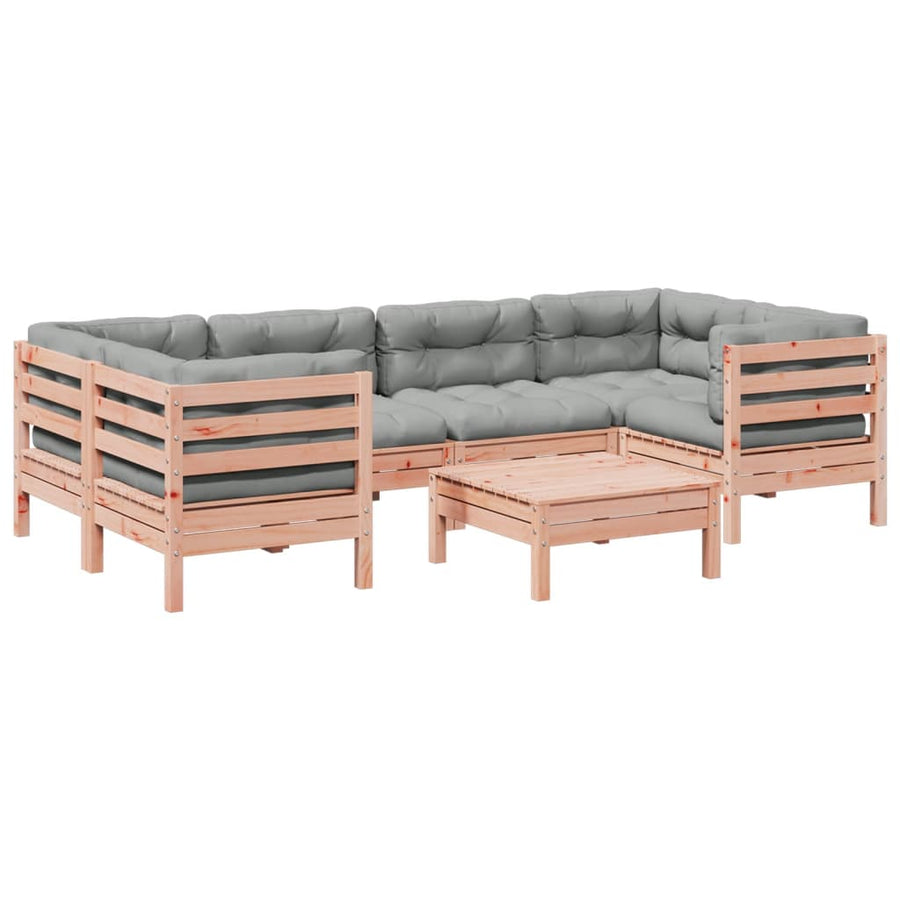 7-delige Loungeset met kussens massief douglas vurenhout