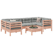 7-piece Lounge set with cushions solid Douglas fir wood