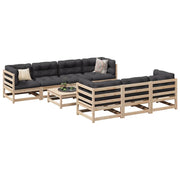Loungeset 8-delig massief grenenhout