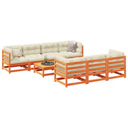 Loungeset 8-delig massief grenenhout wasbruin