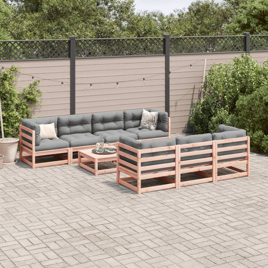 8-delige Loungeset met kussens massief douglas vurenhout