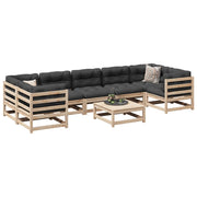 Loungeset 8-delig massief grenenhout
