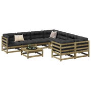Loungeset 9-delig geïmpregneerd grenenhout