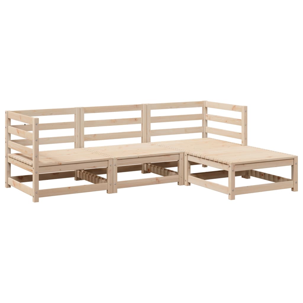 4-delige Loungeset massief grenenhout