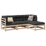 Loungeset massief grenenhout 4-delig
