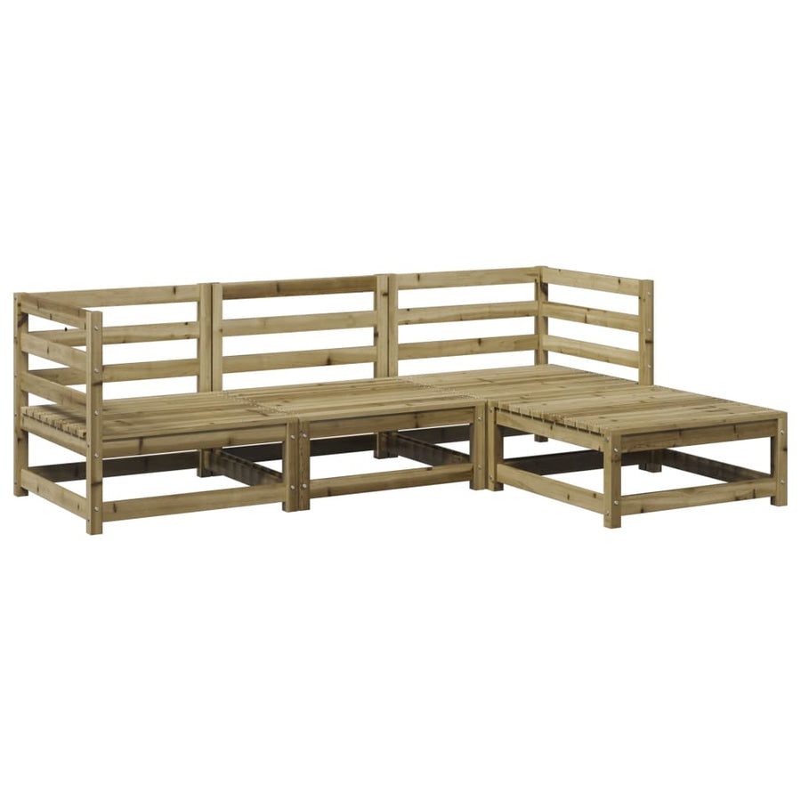 4-delige Loungeset geïmpregneerd grenenhout