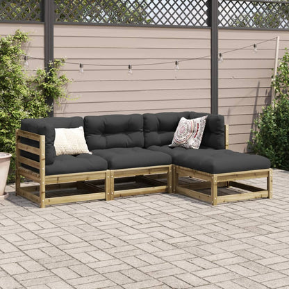 4-delige Loungeset geïmpregneerd grenenhout