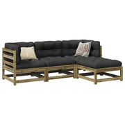Loungeset 4-delig geïmpregneerd grenenhout