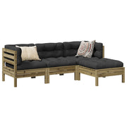 Loungeset 4-delig geïmpregneerd grenenhout