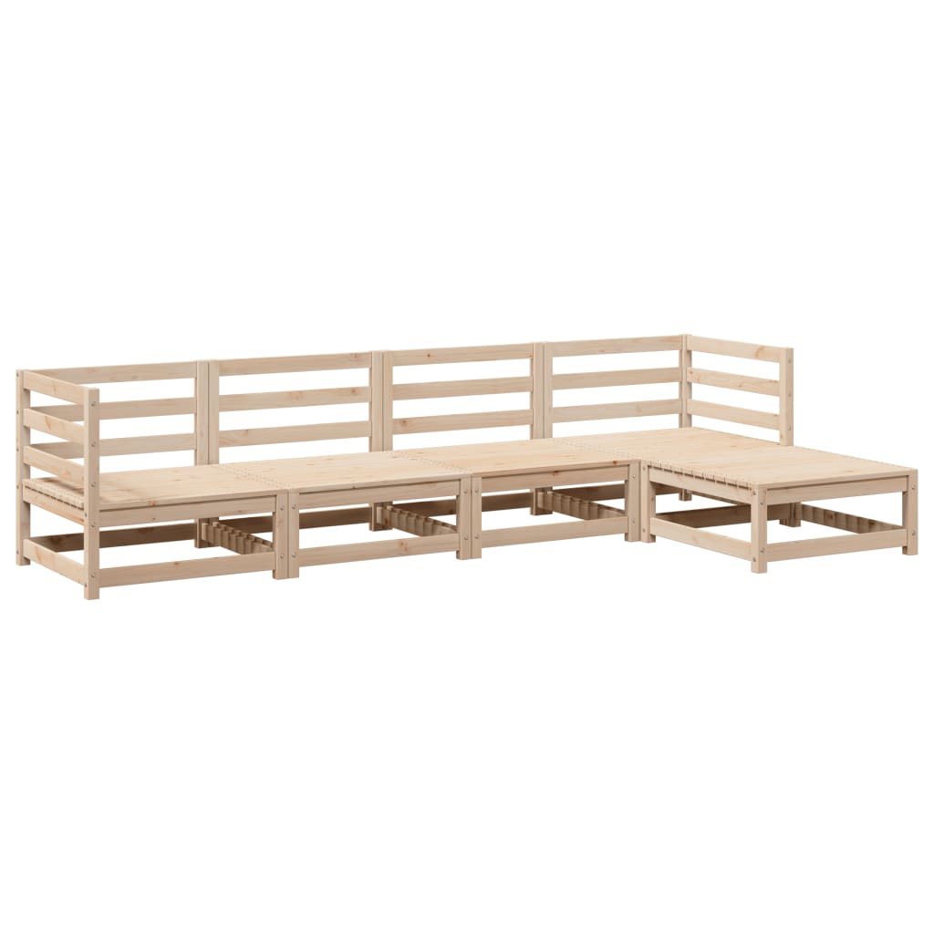 5-delige Loungeset massief grenenhout