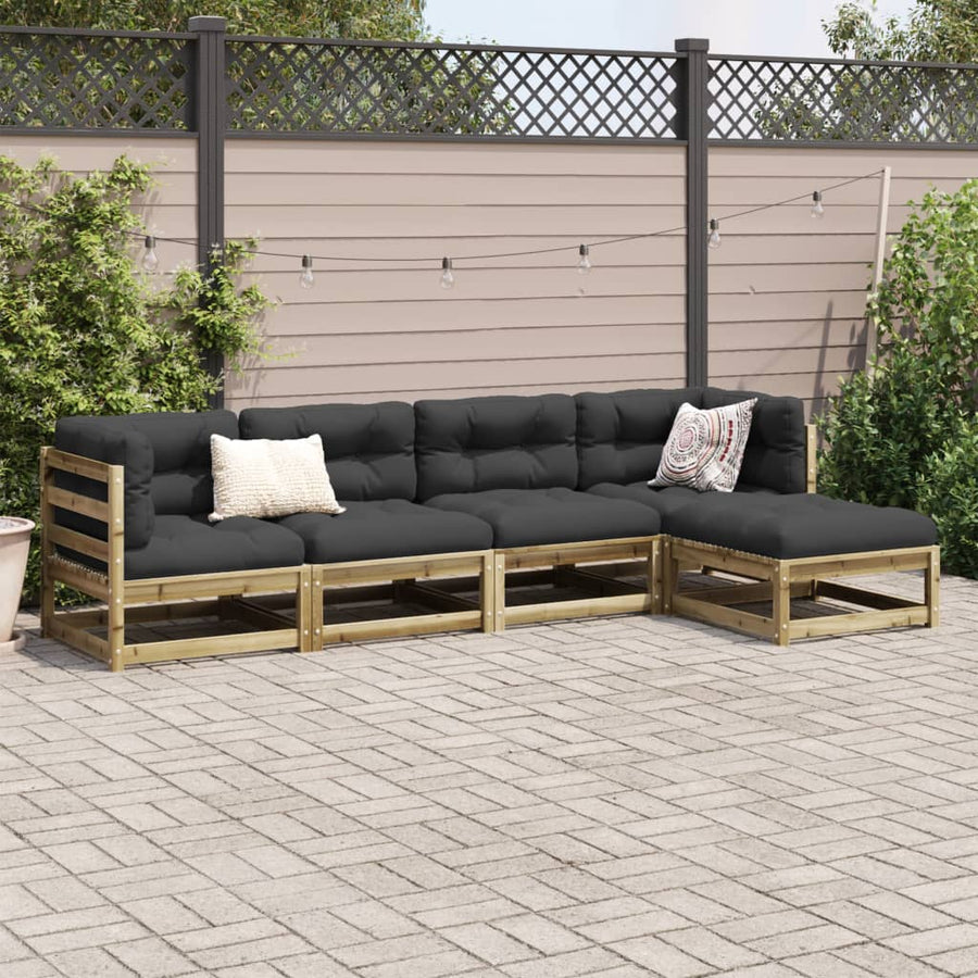 5-delige Loungeset geïmpregneerd grenenhout