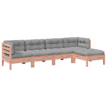 5-delige Loungeset met kussens massief douglas vurenhout