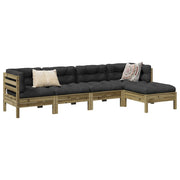 Loungeset 5-delig geïmpregneerd grenenhout