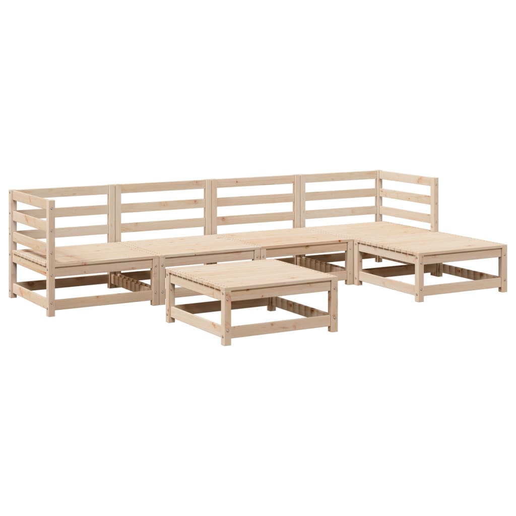 6-delige Loungeset massief grenenhout