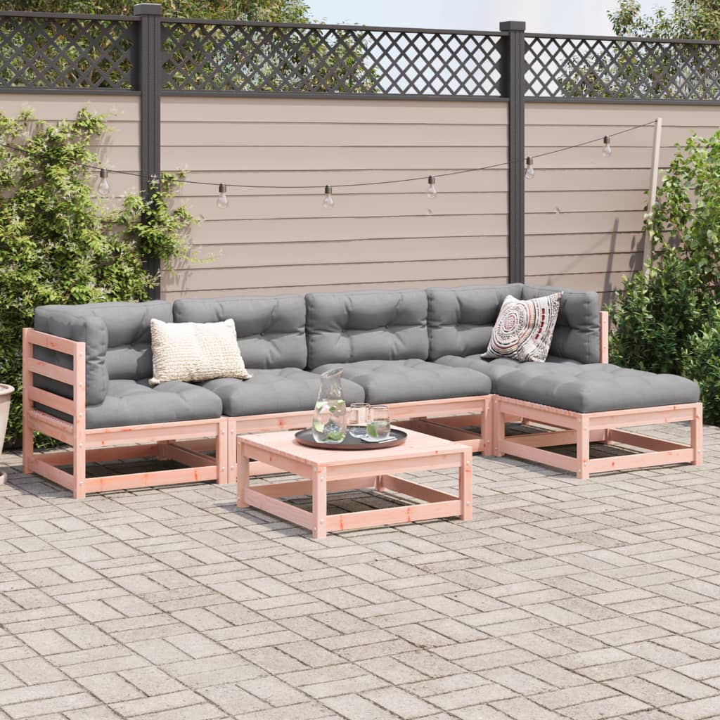 6-delige Loungeset massief douglas vurenhout