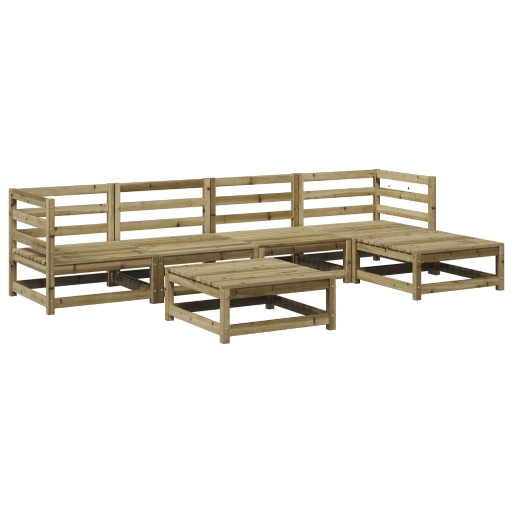 6-delige Loungeset geïmpregneerd grenenhout