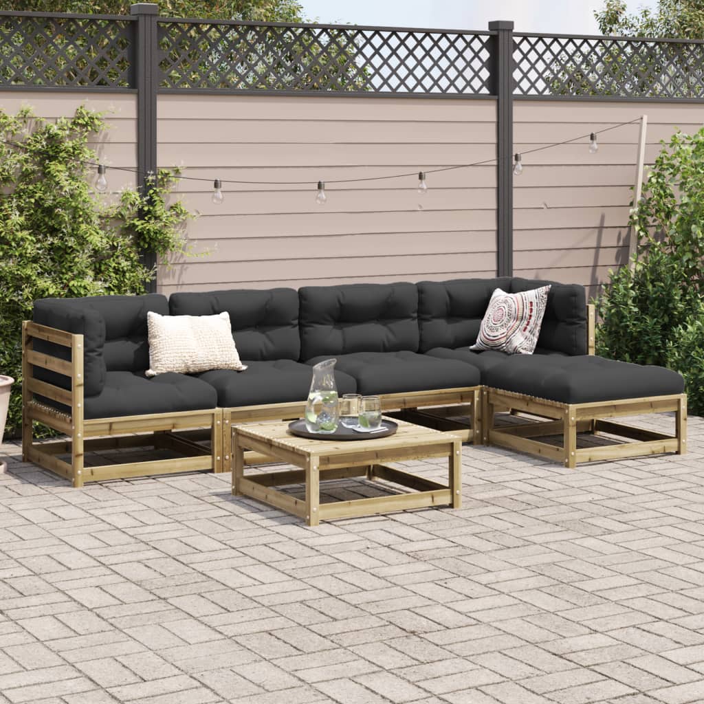 6-delige Loungeset geïmpregneerd grenenhout