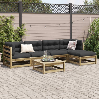 6-delige Loungeset geïmpregneerd grenenhout
