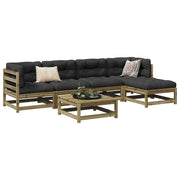 Loungeset 6-delig geïmpregneerd grenenhout