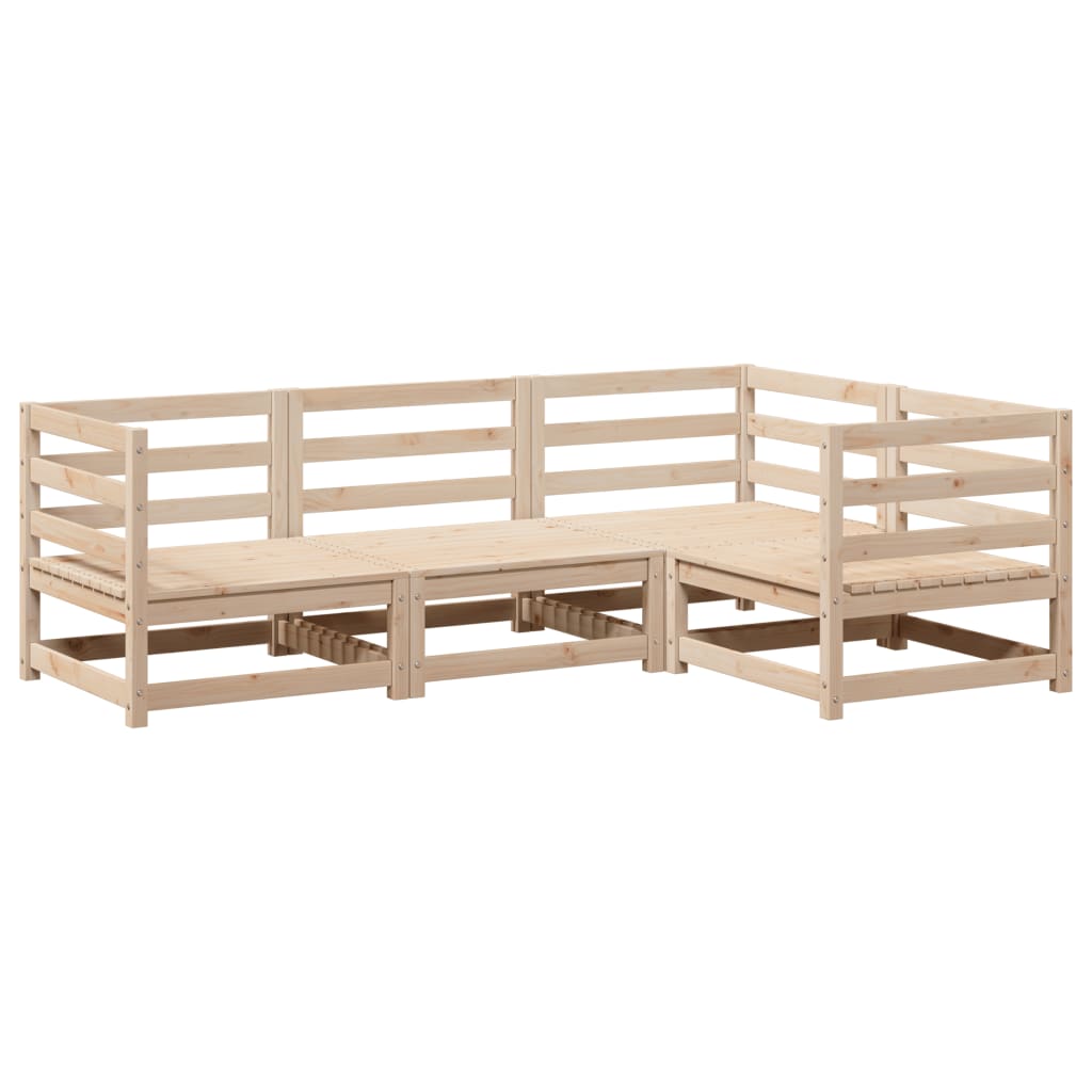 4-delige Loungeset massief grenenhout
