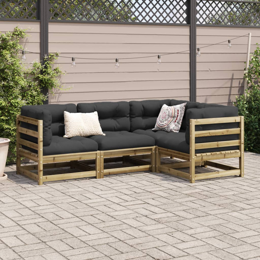 4-delige Loungeset geïmpregneerd grenenhout