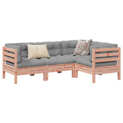 Loungeset 4-delig massief douglas hout grijs