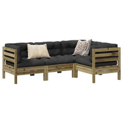 Loungeset 4-delig geïmpregneerd grenenhout