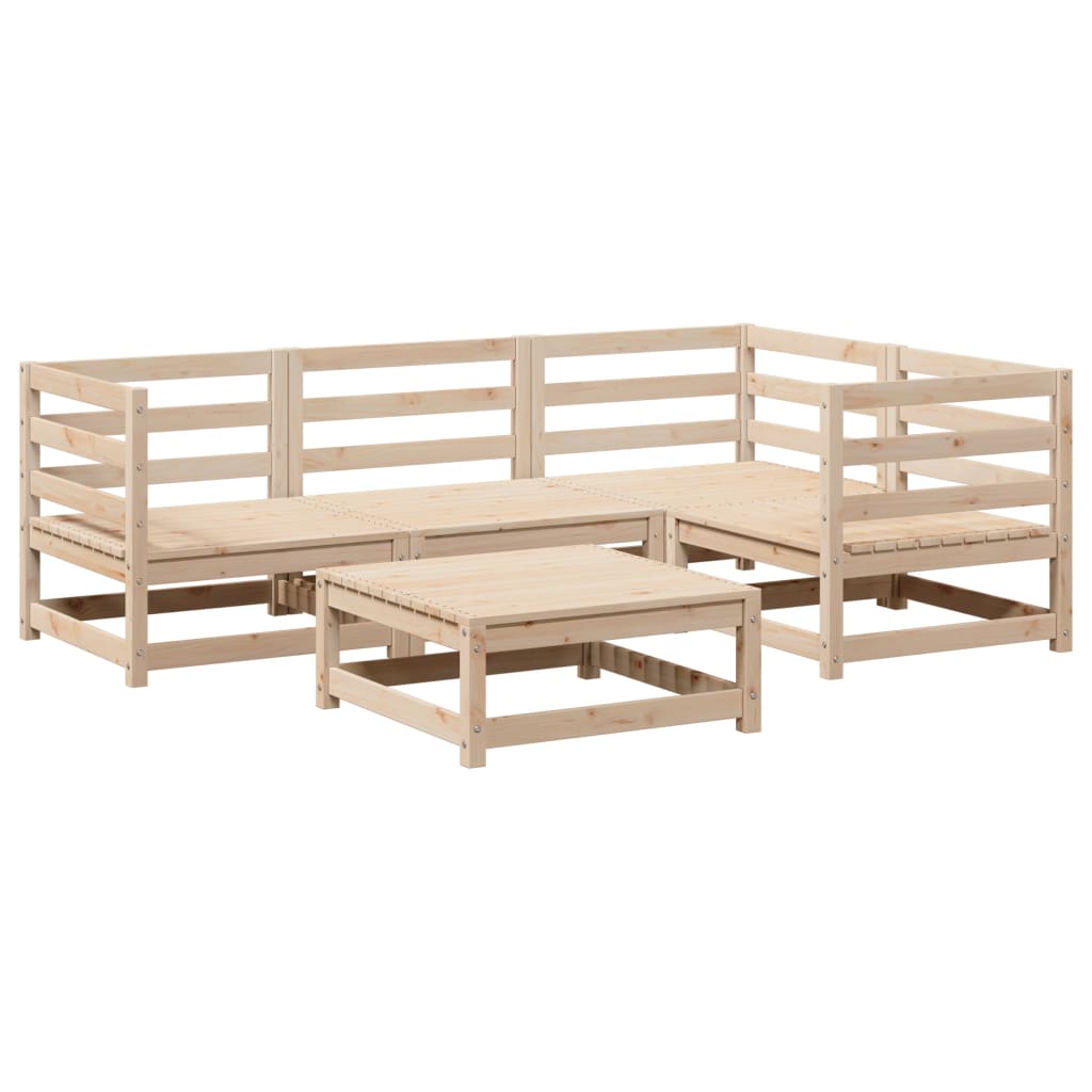 5-delige Loungeset massief grenenhout