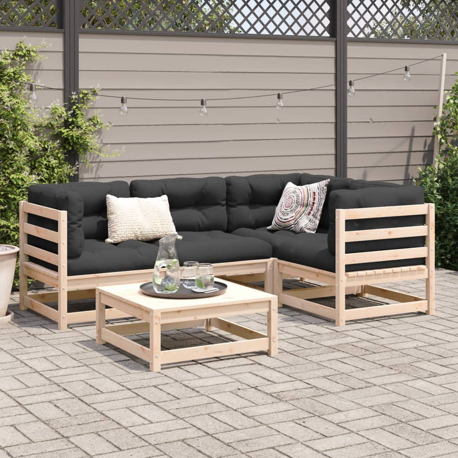 5-delige Loungeset massief grenenhout