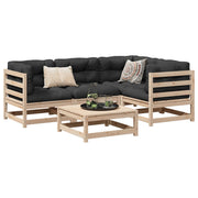 Loungeset 5-delig massief grenenhout