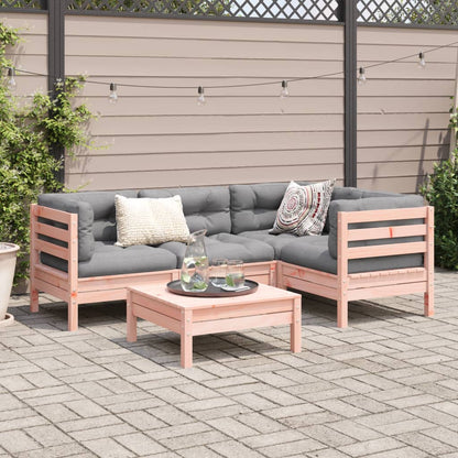 5-delige Loungeset met kussens massief douglas vurenhout