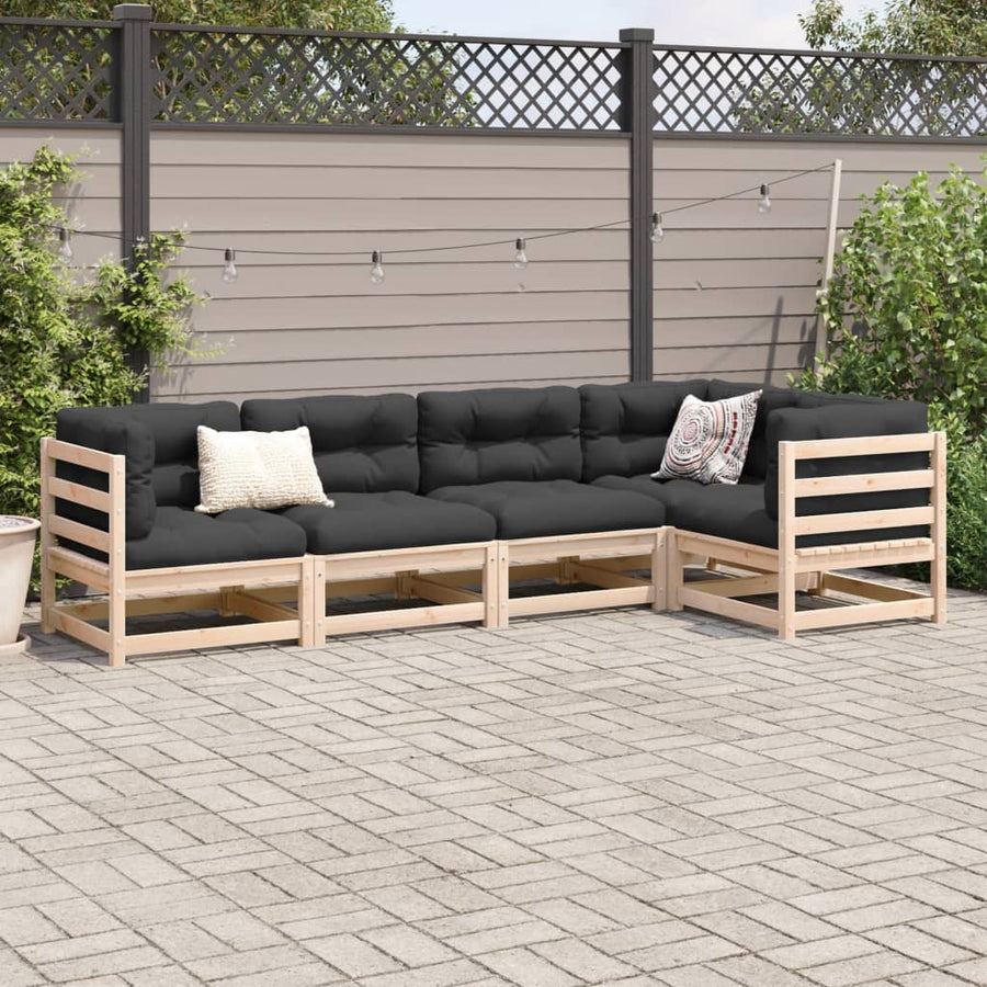 5-delige Loungeset massief grenenhout
