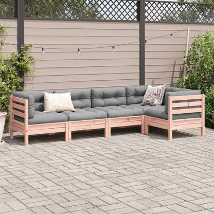 5-delige Loungeset met kussens massief douglas vurenhout