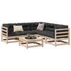 Loungeset 6-delig massief grenenhout